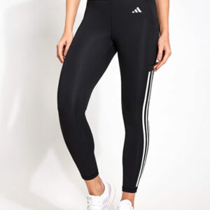 Optime 3-Stripes Full-Length Leggings - Black